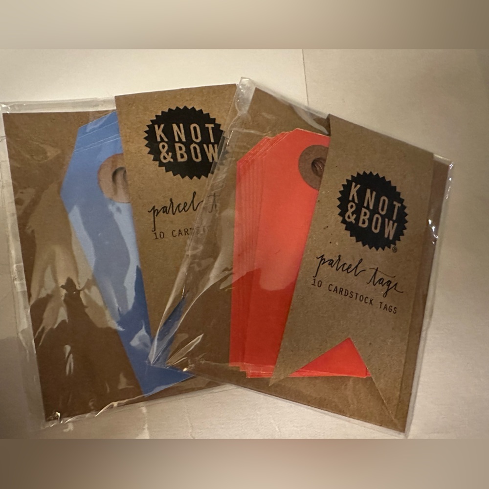 Knot & Bow Parcel tags‎ - 2 sets of 10 tags